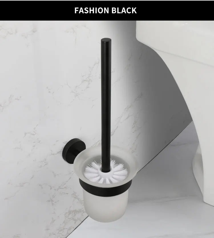 Toilet Brush Holder Wall Mount WC Cleaning Brush Stainless Steel