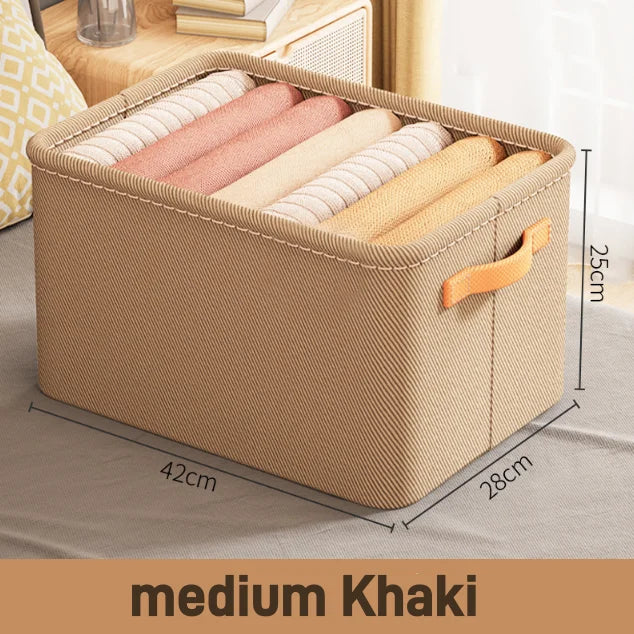 Folding Cotton Linen Storage Box Basket For Storing Dirty Clothes Laundry Basket