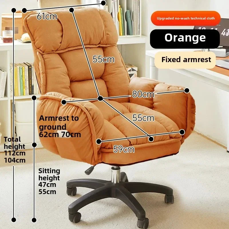 Footrest Wheels Office Chair Kids Velvet