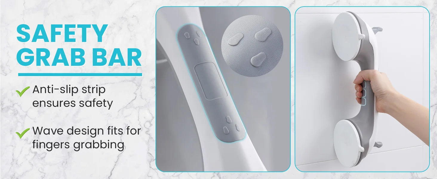 TAILI 1/2pcs Shower Grab Bars for Seniors Suction Cup 12 inch Grab Bars