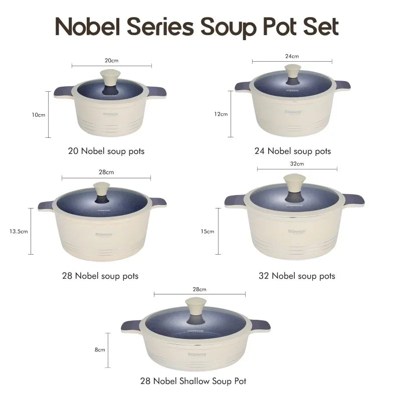 DONNOR 15pcs/set Non Stick Pan Aluminum+Ceramic Cookware