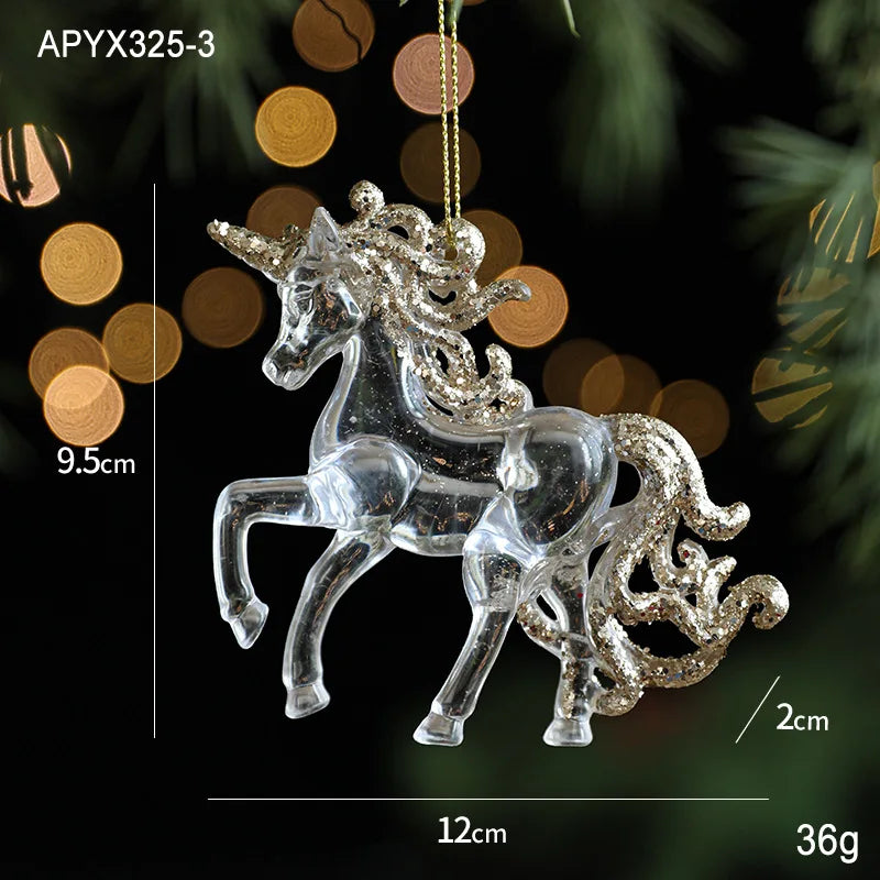 Crystal Christmas Tree Ornaments Acrylic Clear Hanging Crystals for Christmas