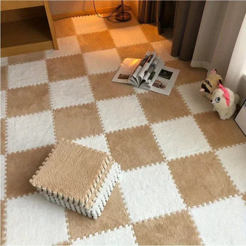 30x30cm Plush Puzzle Foam Floor Mat Creative Fashion Carpet