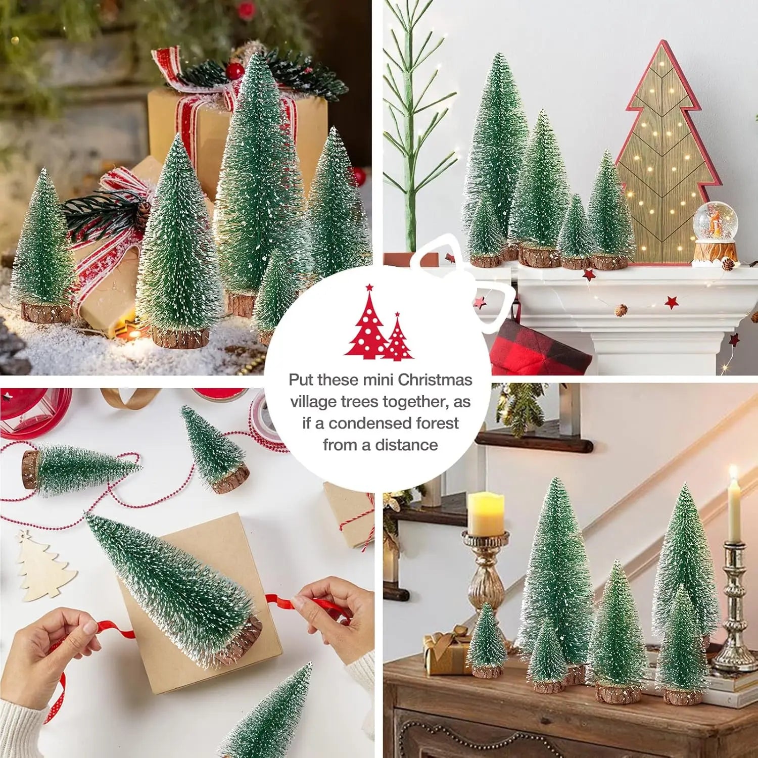 Mini Christmas Tree Bottle Brush Tree Artificial Green Christmas
