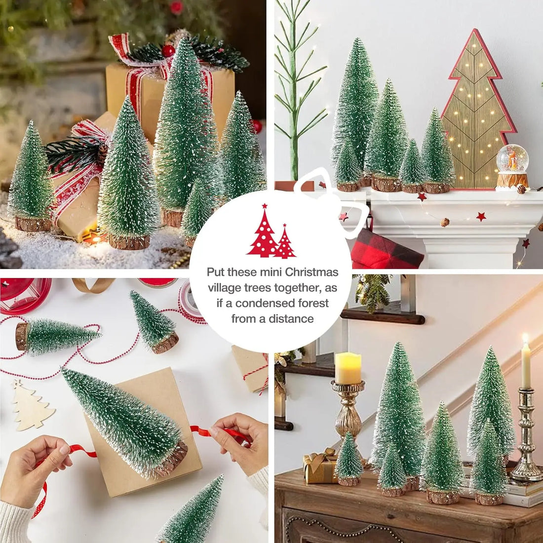 Mini Christmas Tree Bottle Brush Tree Artificial Green Christmas