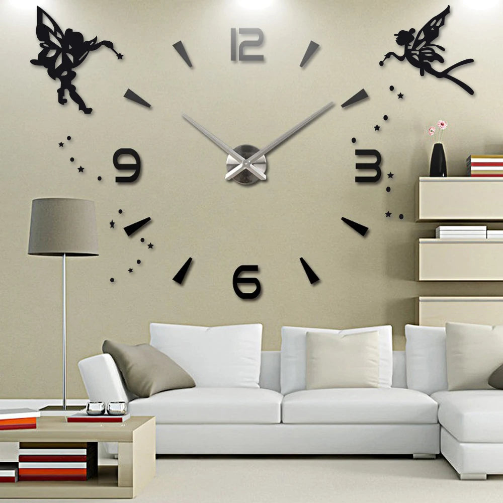 Large Wall Clock Quartz 3D DIY Big Watch Decorative