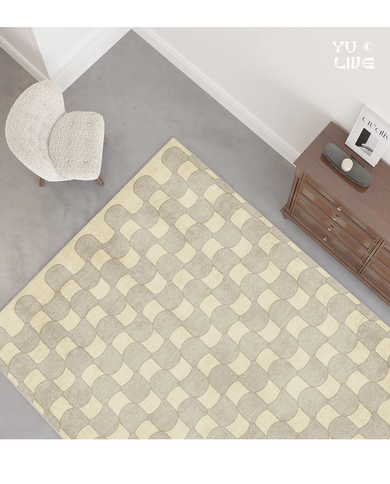 French Retro Rugs for Bedroom Checkerboard Living Room Decoration