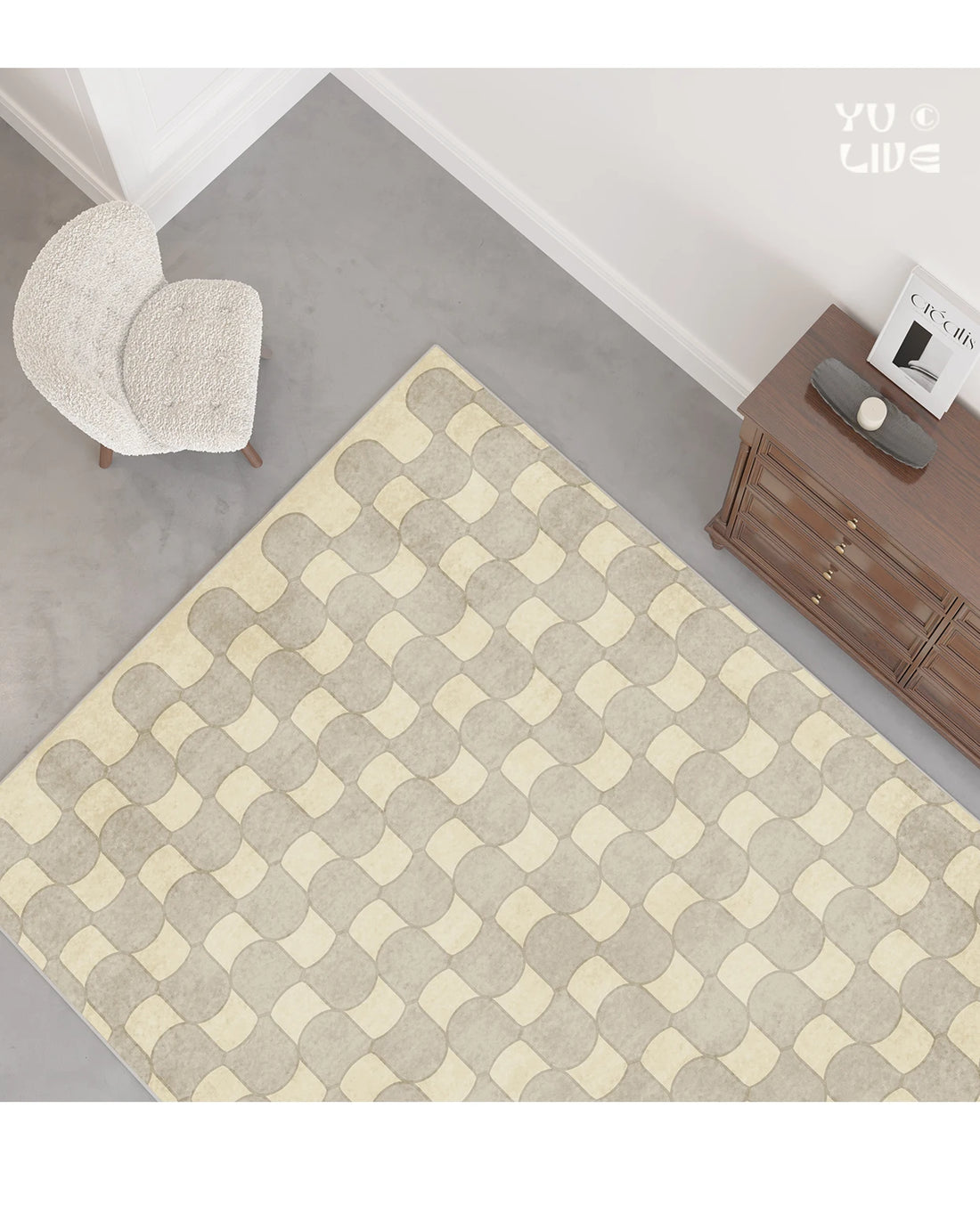 French Retro Rugs for Bedroom Checkerboard Living Room Decoration