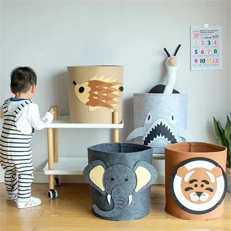 1/2/3/5PCS Baby Storage Basket Panda Dinosaur Cartoon