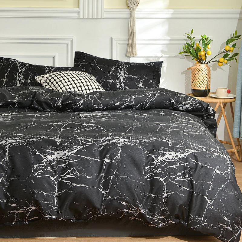 Black Marble Duvet Cover Sets Single/Queen/King Comforter