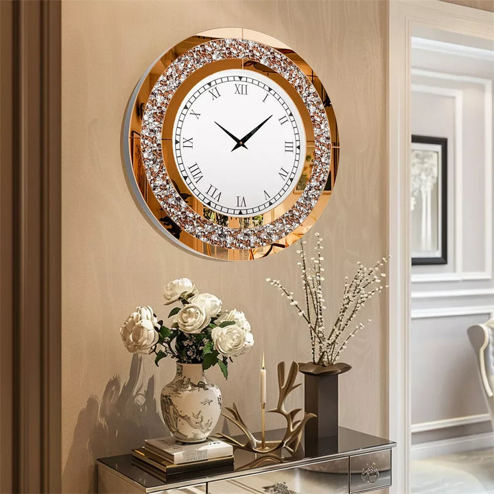 LUVODI 32inch Modern 3D Wall Clock Large Diamond Crystal