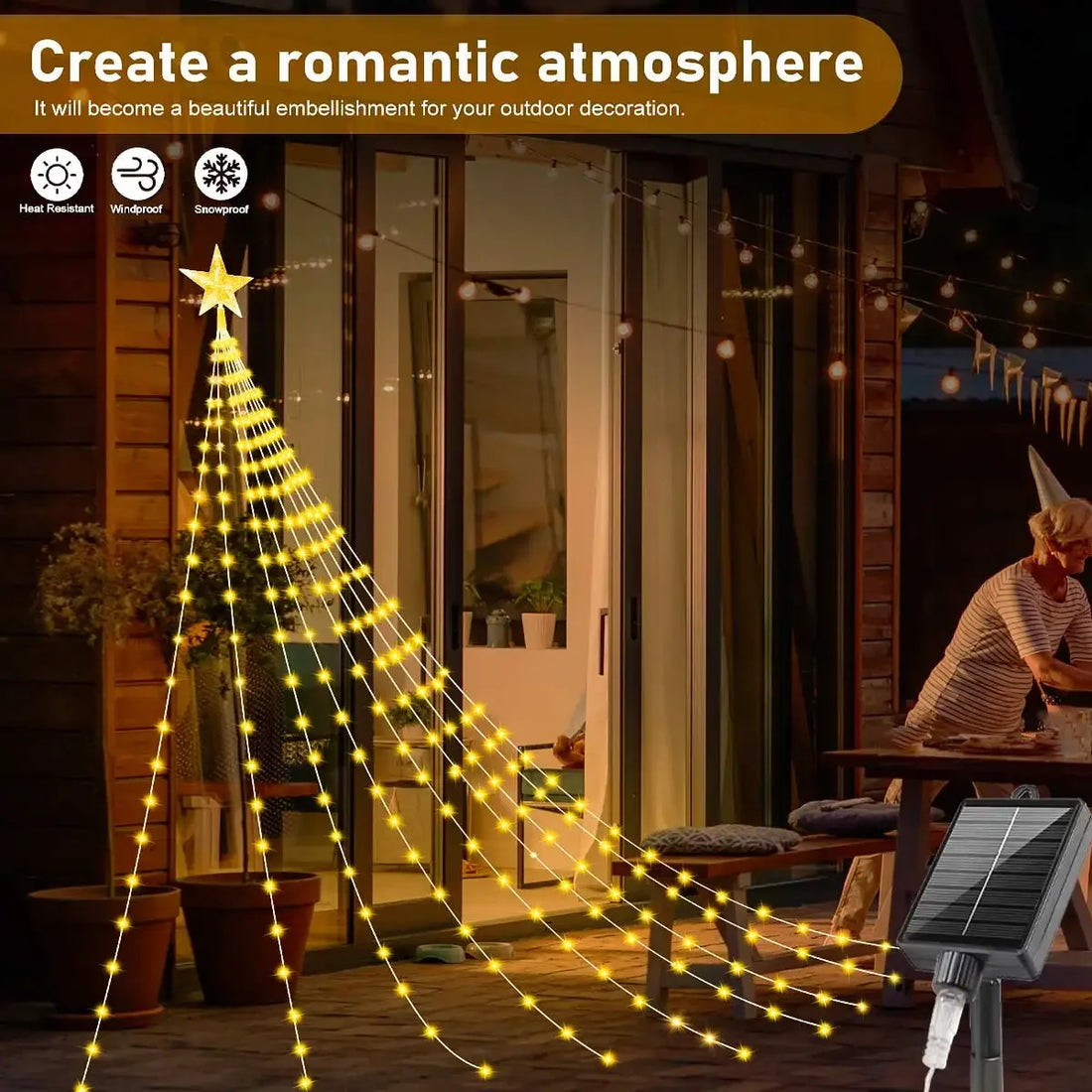 Christmas Decoration Solar String Lights 2/3M LED Star Fairy Lights Outdoor
