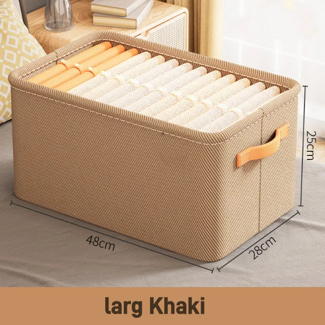 Folding Cotton Linen Storage Box Basket For Storing Dirty Clothes Laundry Basket