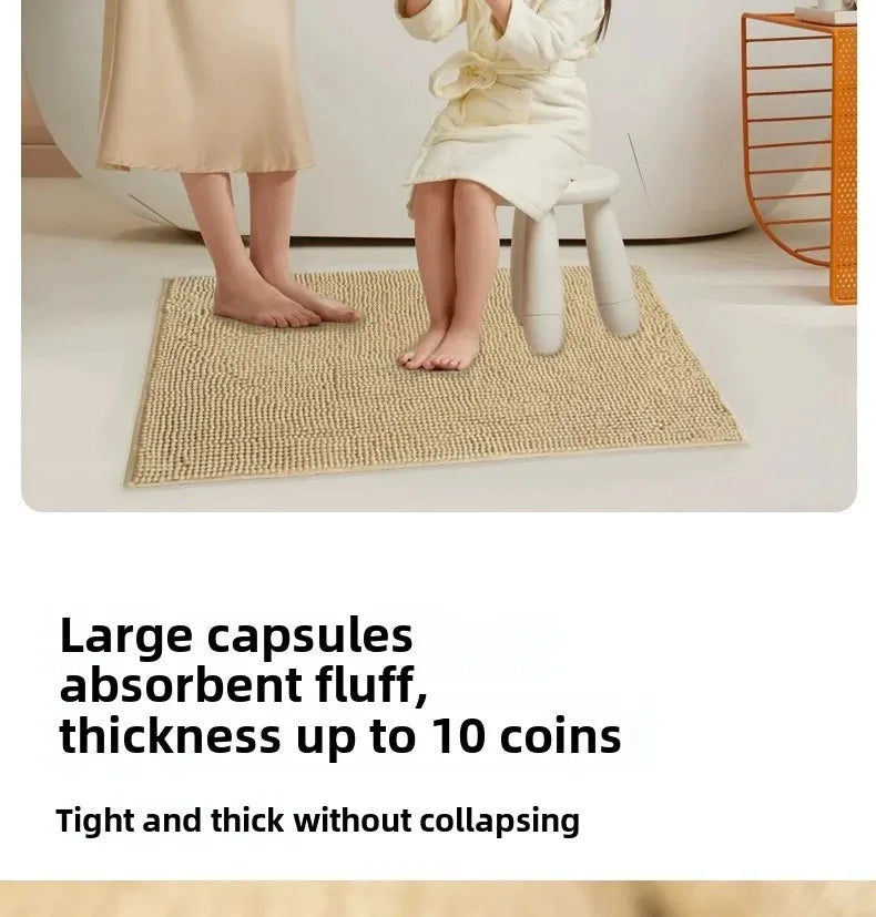 Chenille Bath Mats Encrypted Thickened Short Plush Strong