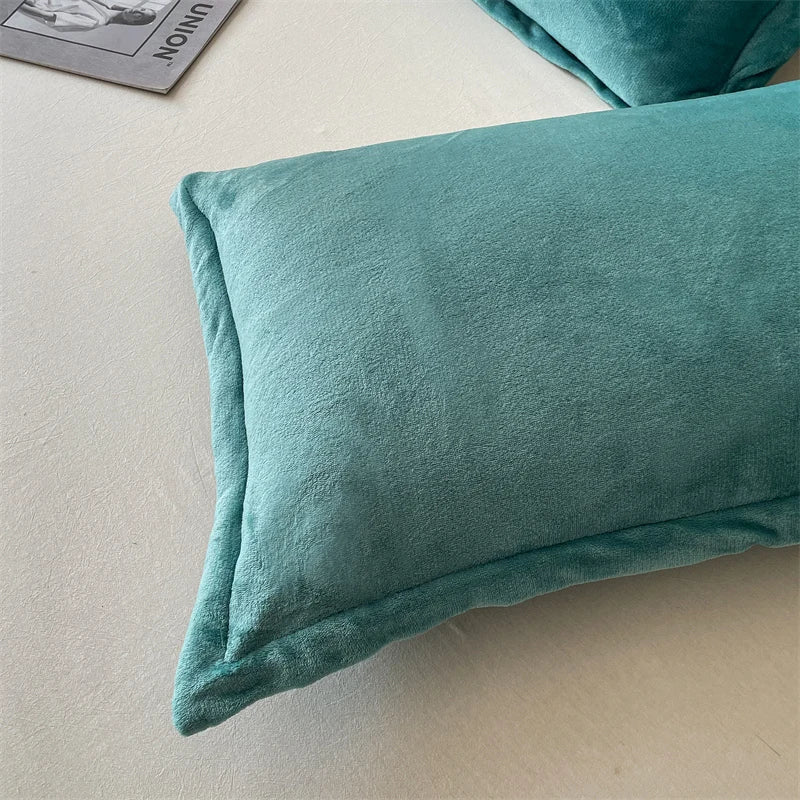Solid Color Pillows Cover Velvet Pillowslip funda almohada 48x74cm Pillowcase