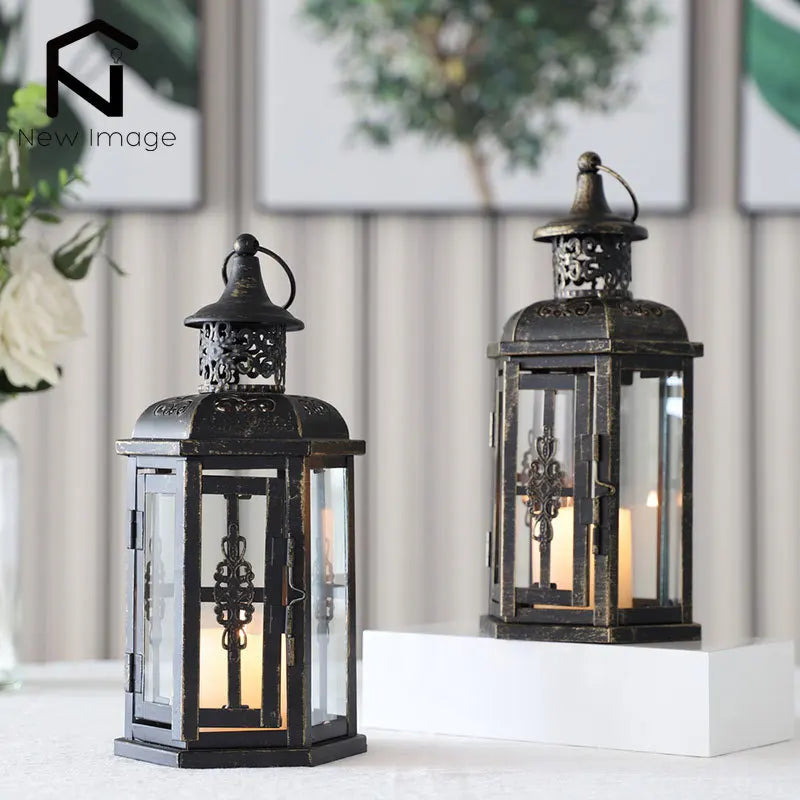 Vintage Nordic Candle Holder Lanterns Candles