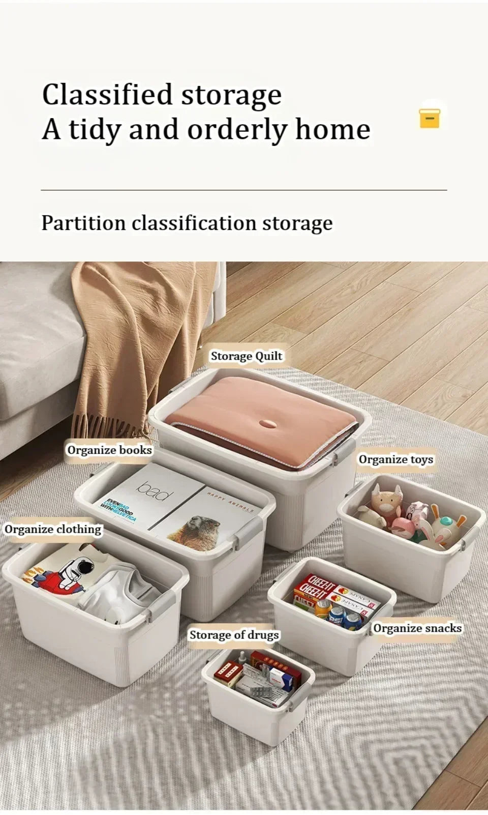 Dustproof Covered Storage Box Durable Large Plastic Storage Box