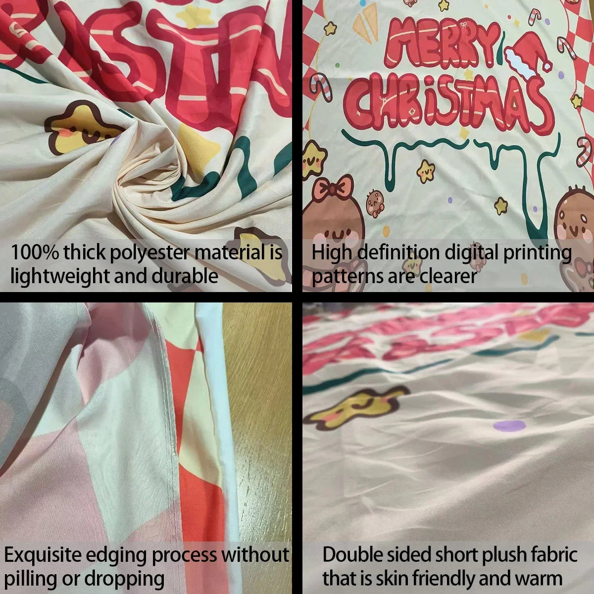 3pcs Santa Claus Printed Bedding Set