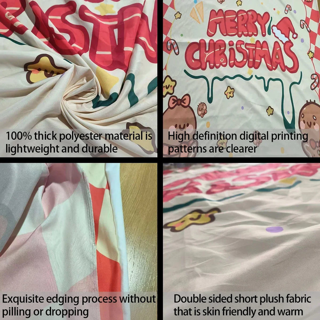3pcs Santa Claus Printed Bedding Set