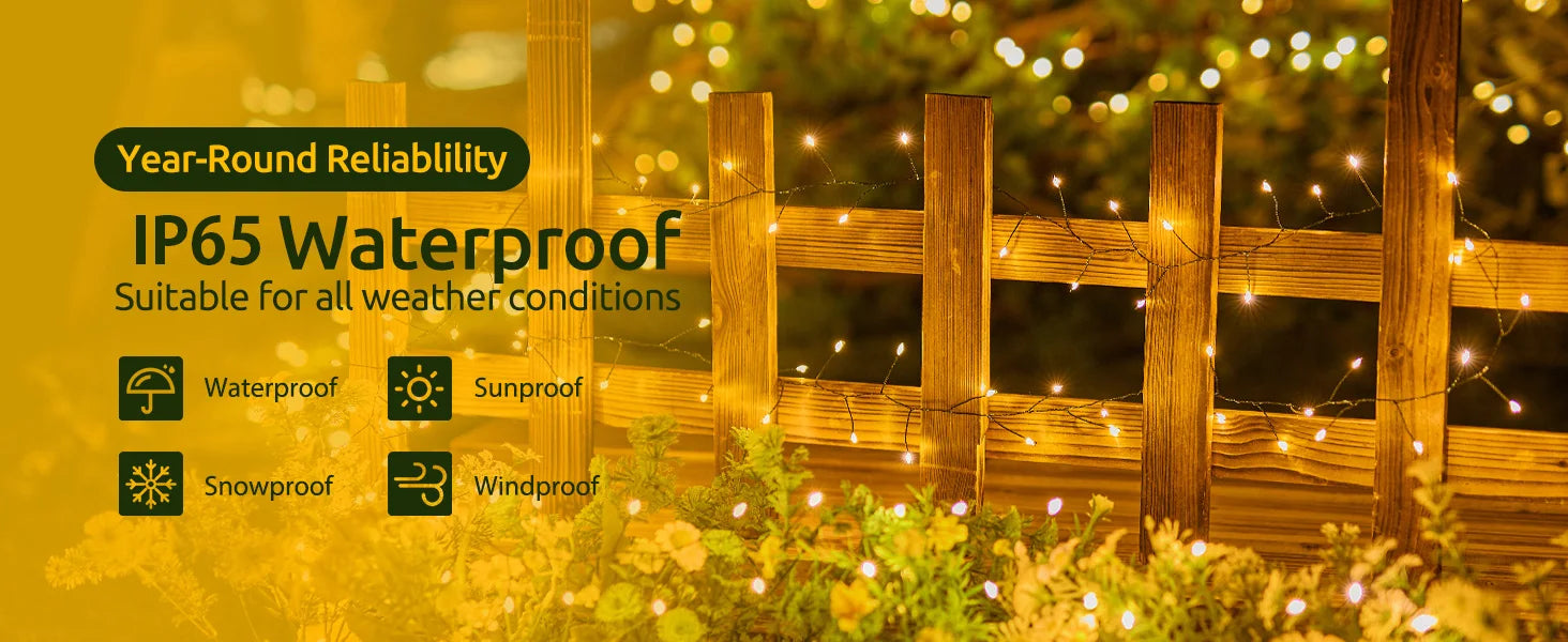 LED Firecracker String Lights 30-75M Garland Fairy Lights EU/US