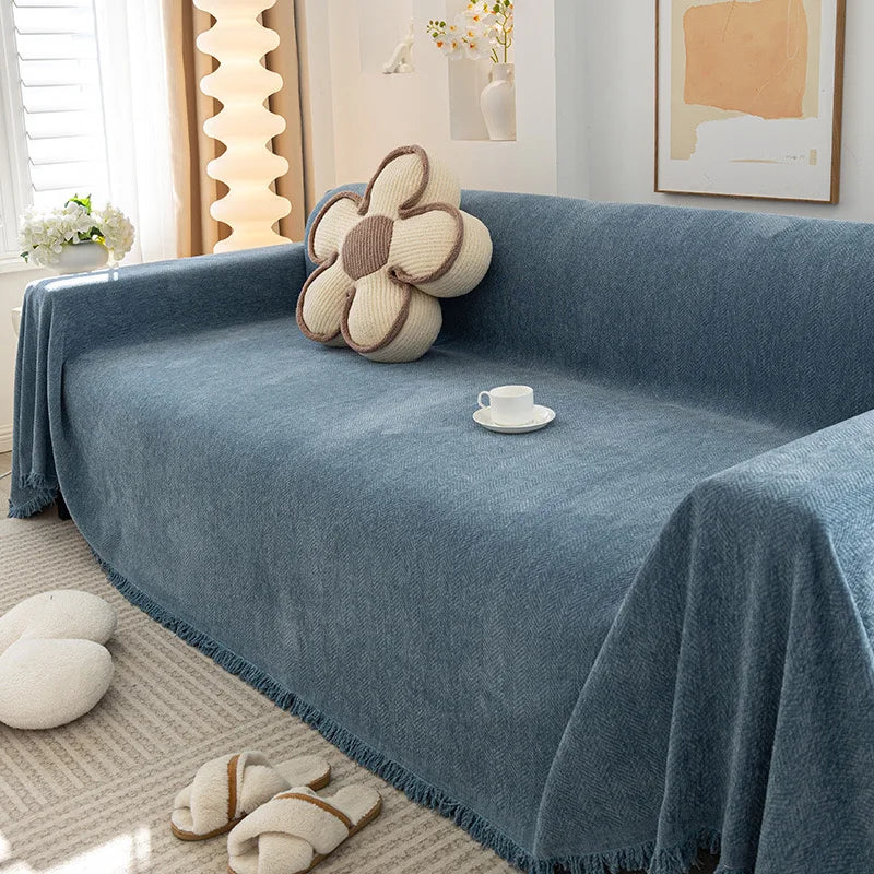 Cream Style Chenille Sofa Cover Sofa Towel Four Seasons