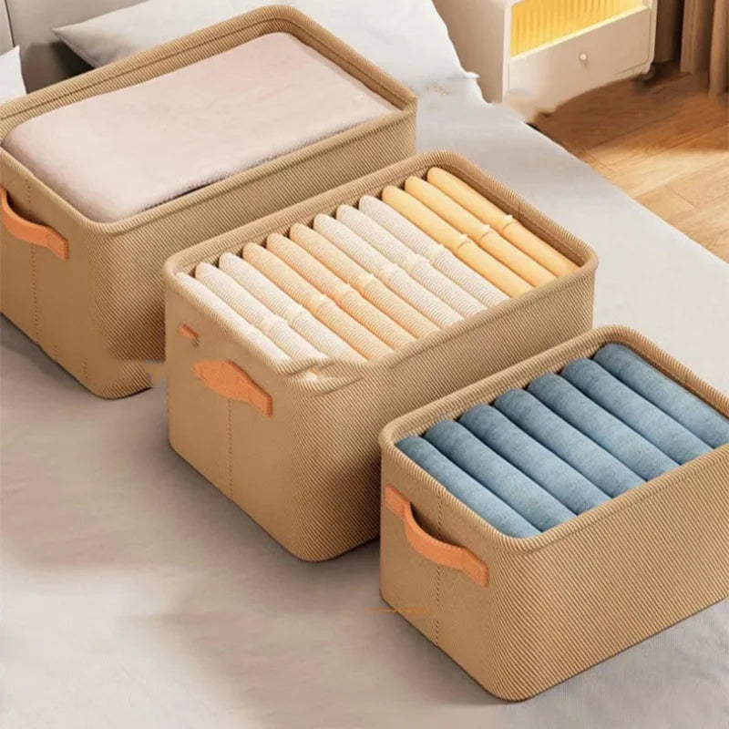 Folding Cotton Linen Storage Box Basket For Storing Dirty Clothes Laundry Basket