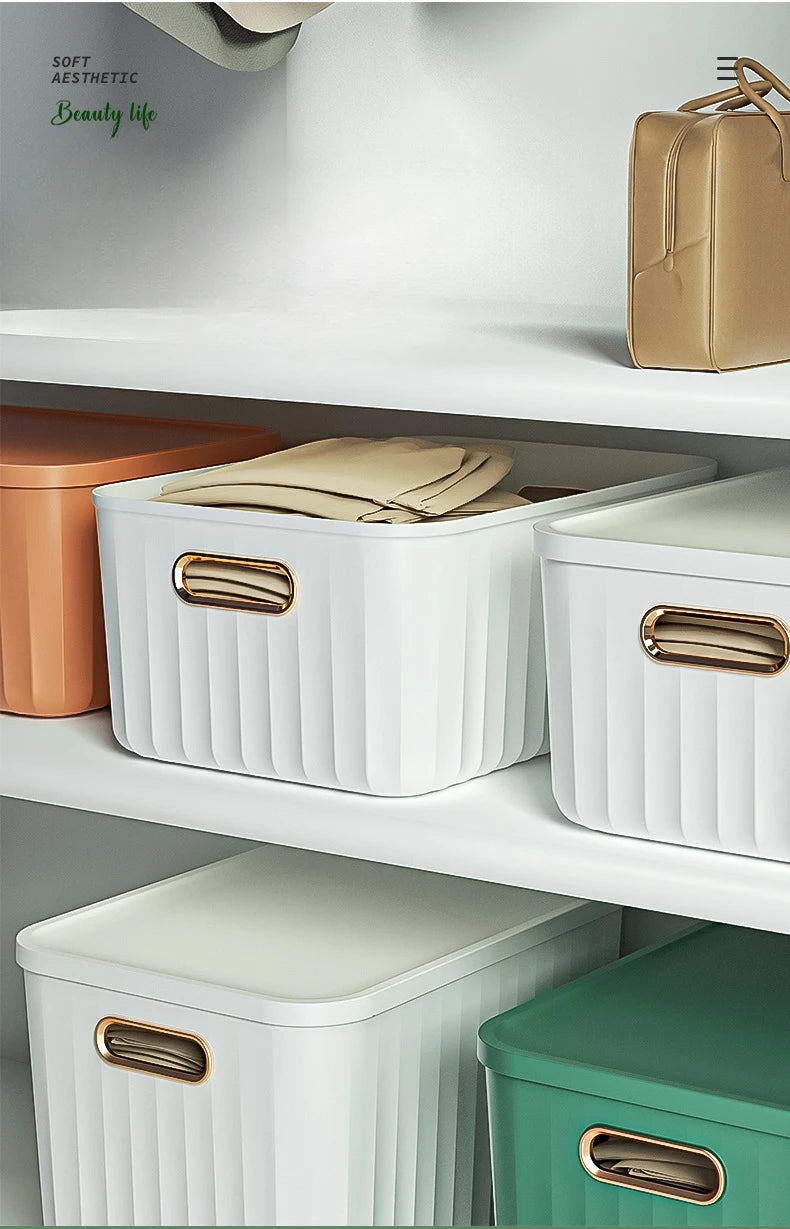 Sundries Storage Boxes with Lid Light Luxury Snacks Toys Storage