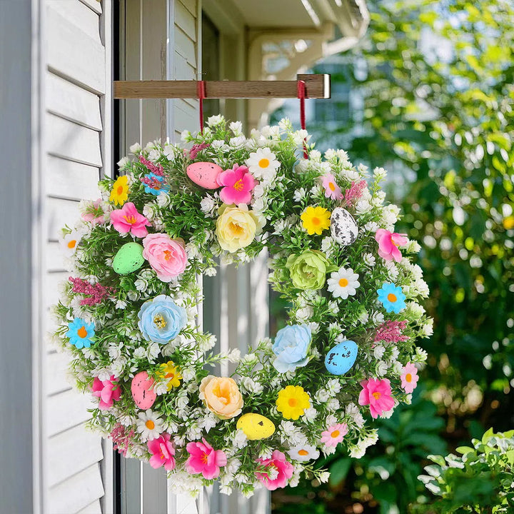 Easter Decoration Flower Wreath 55cm Spring Easter Egg Berry