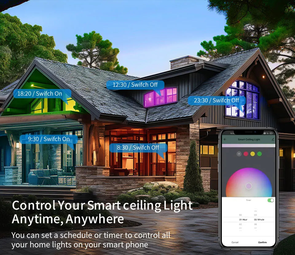 Smart WiFi LED Ceiling Light 24W Cozylife APP Control Voice Control