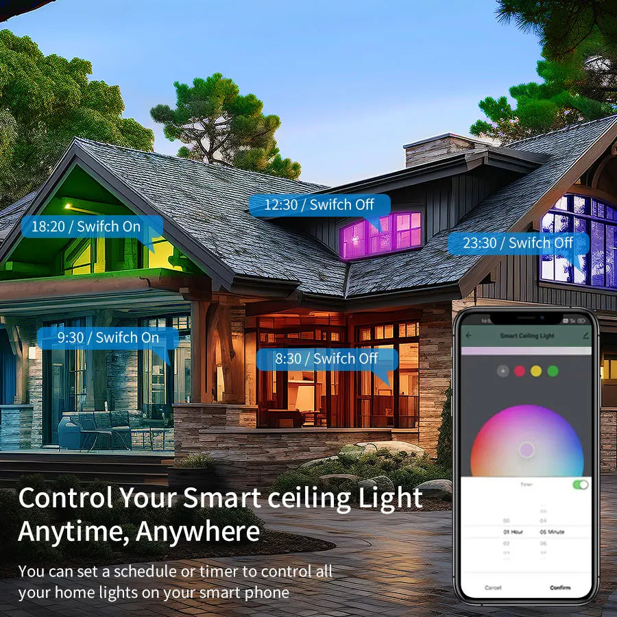 Smart WiFi LED Ceiling Light 24W Cozylife APP Control Voice Control
