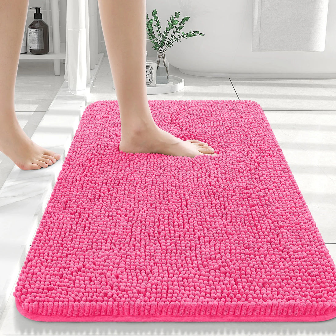 HAPIHAPPY New Chenille Bathroom Rug Mat Extra Soft Thick