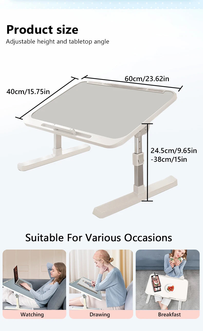 Laptop Desk Foldable Bed Table Adjustable Computer Desk
