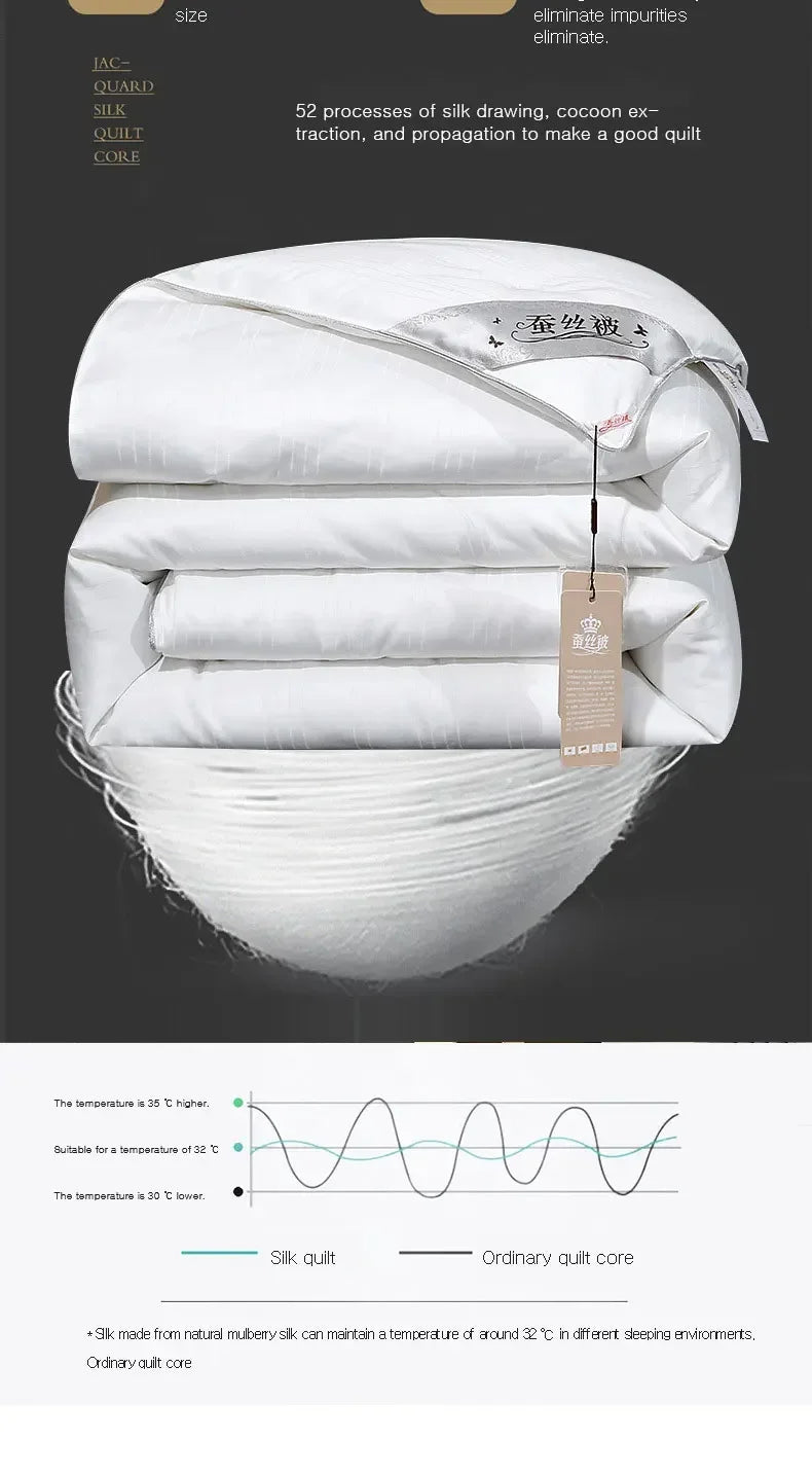 Natural Mulberry Silk Duvet Luxury Queen King Size Comforter