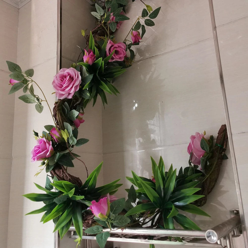 1.75 Meter Artificial Vine Green Leaf Simulation Rose Rattan Plant