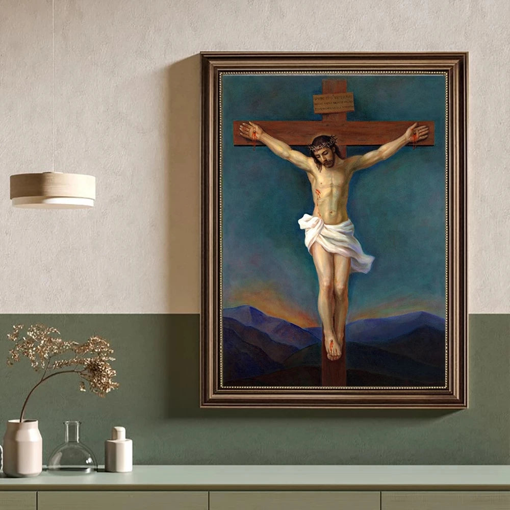 Jesus Christ On The Cross Painting Prints on Canvas Wall Art Christ Pictures