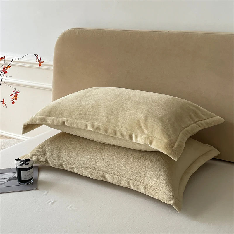 Solid Color Pillows Cover Velvet Pillowslip funda almohada 48x74cm Pillowcase