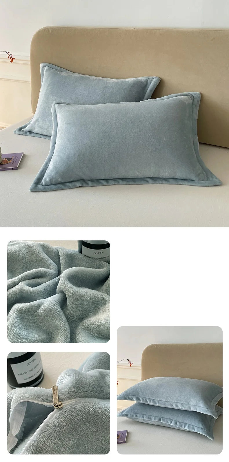 Solid Color Pillows Cover Velvet Pillowslip funda almohada 48x74cm Pillowcase
