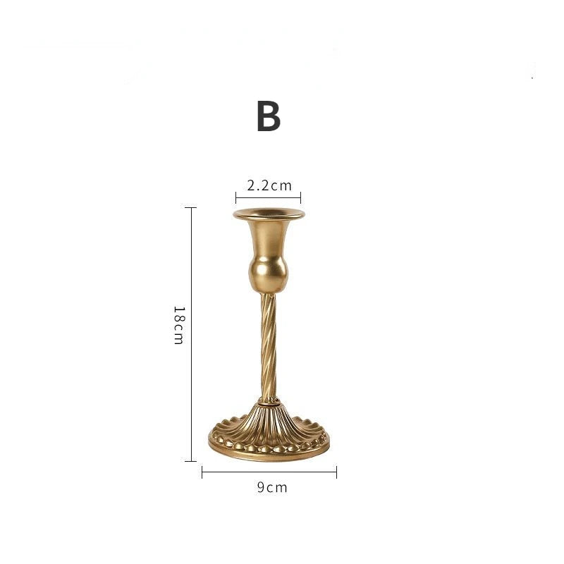 3pc Candlestick Holders Kit Brass Gold Candlestick Set