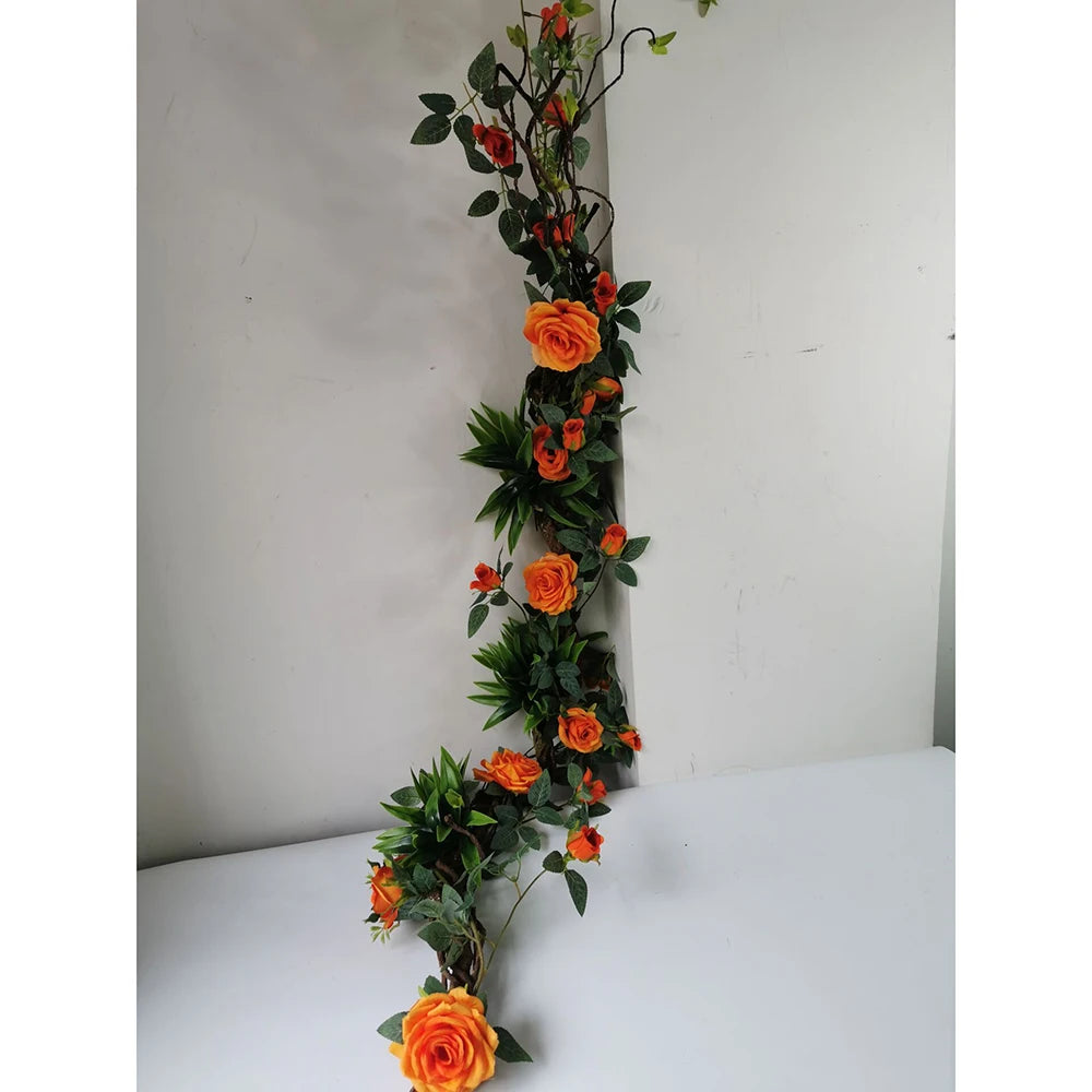 1.75 Meter Artificial Vine Green Leaf Simulation Rose Rattan Plant