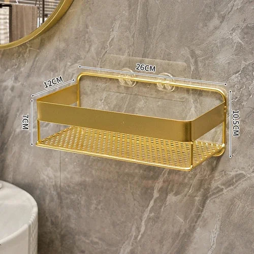 Gold storage rack bathroom storage rack wall mounted