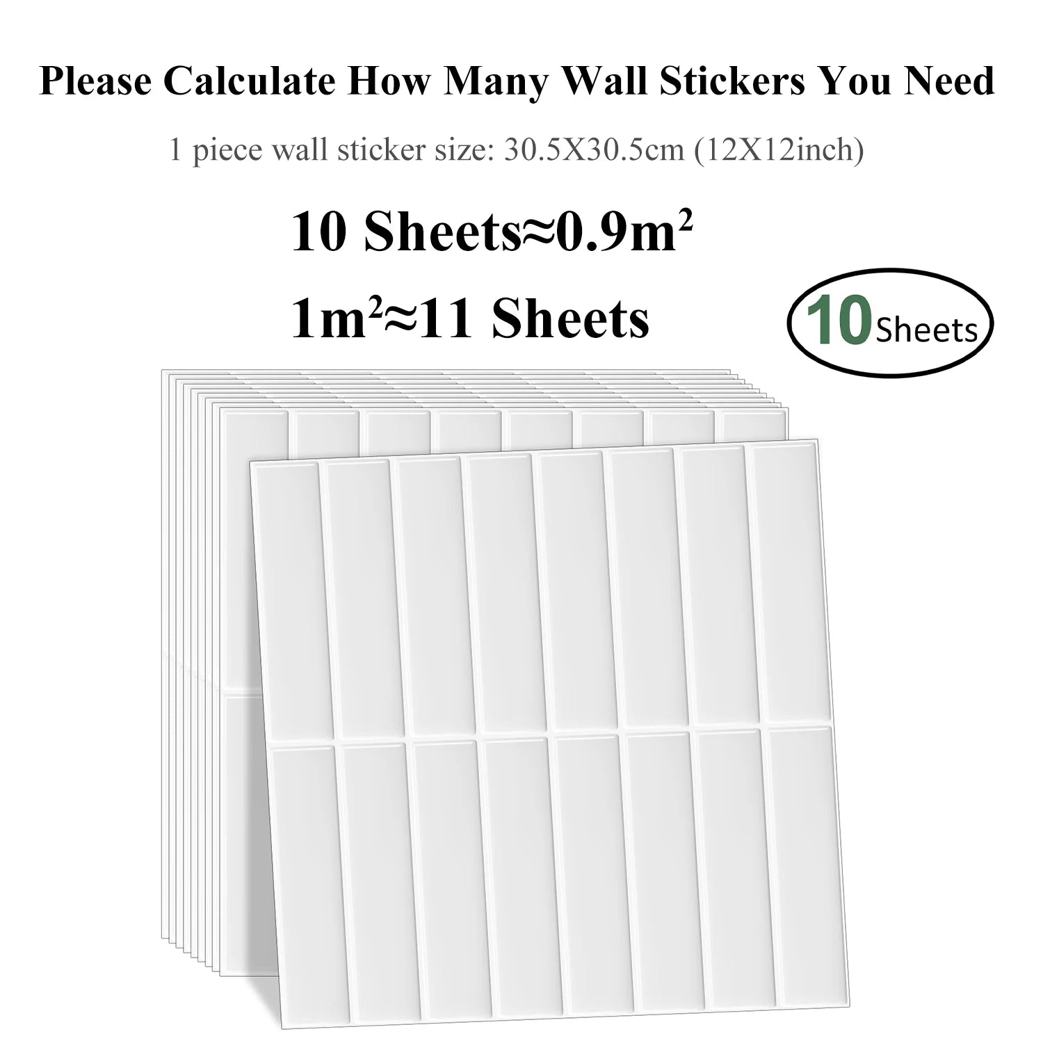 10 PCS Waterproof and Anti-oil Stick-On Tiles