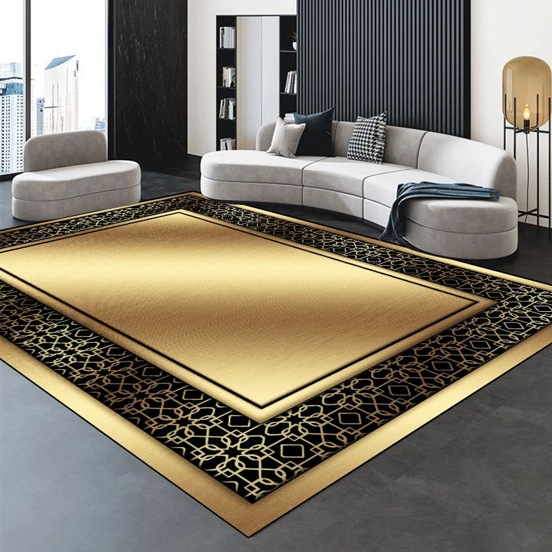 Modern Golden Luxury Carpet Large Living Room Decoration