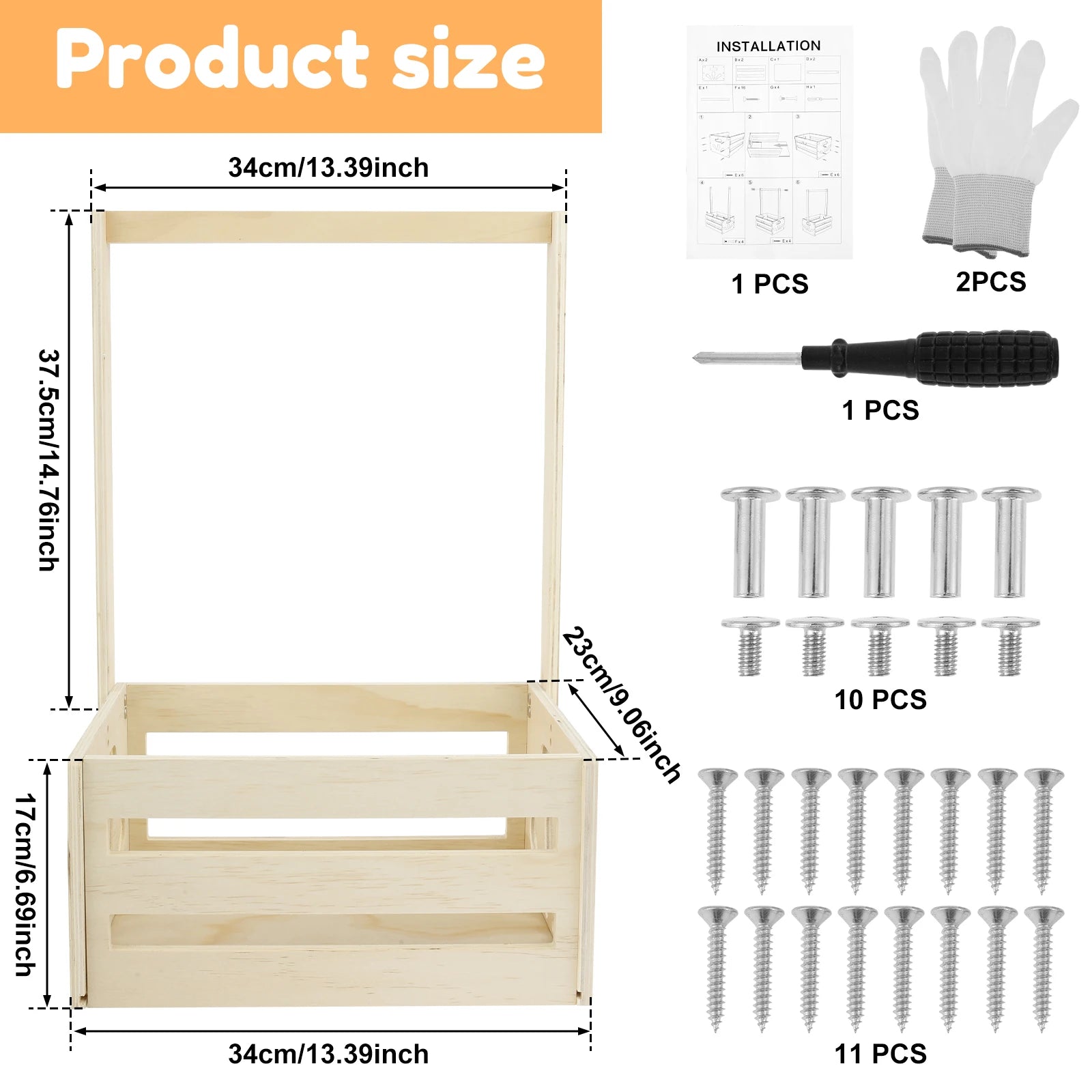 Wood Storage Crate Baby Toys Clothing Organizer Box