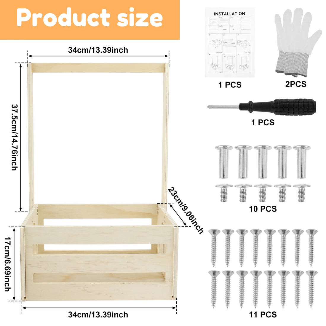 Wood Storage Crate Baby Toys Clothing Organizer Box