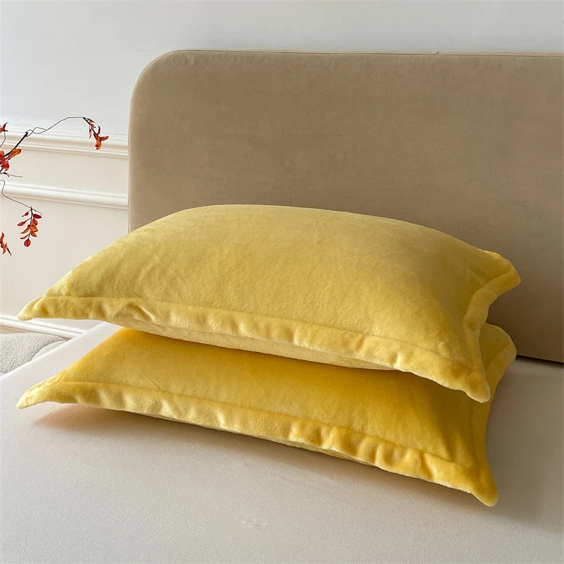 Solid Color Pillows Cover Velvet Pillowslip funda almohada 48x74cm Pillowcase