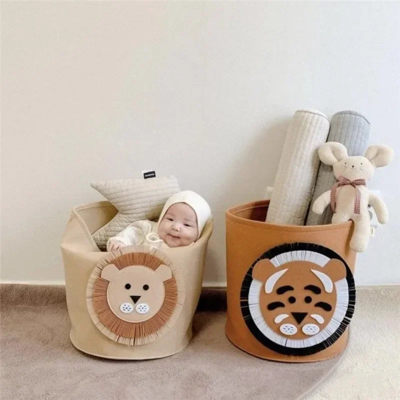 1/2/3/5PCS Baby Storage Basket Panda Dinosaur Cartoon