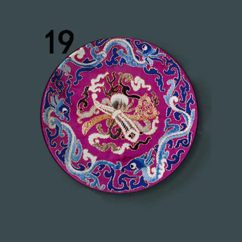6-8inch Chinese Style Ceramic Plate with Dragon Phoenix