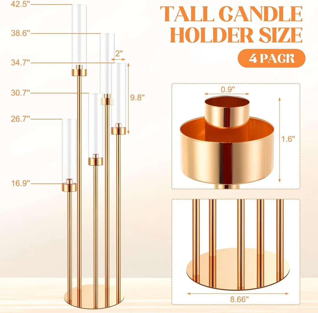 Floor Candelabra 5 Arm 42.5'' Tall Gold Candle Holder