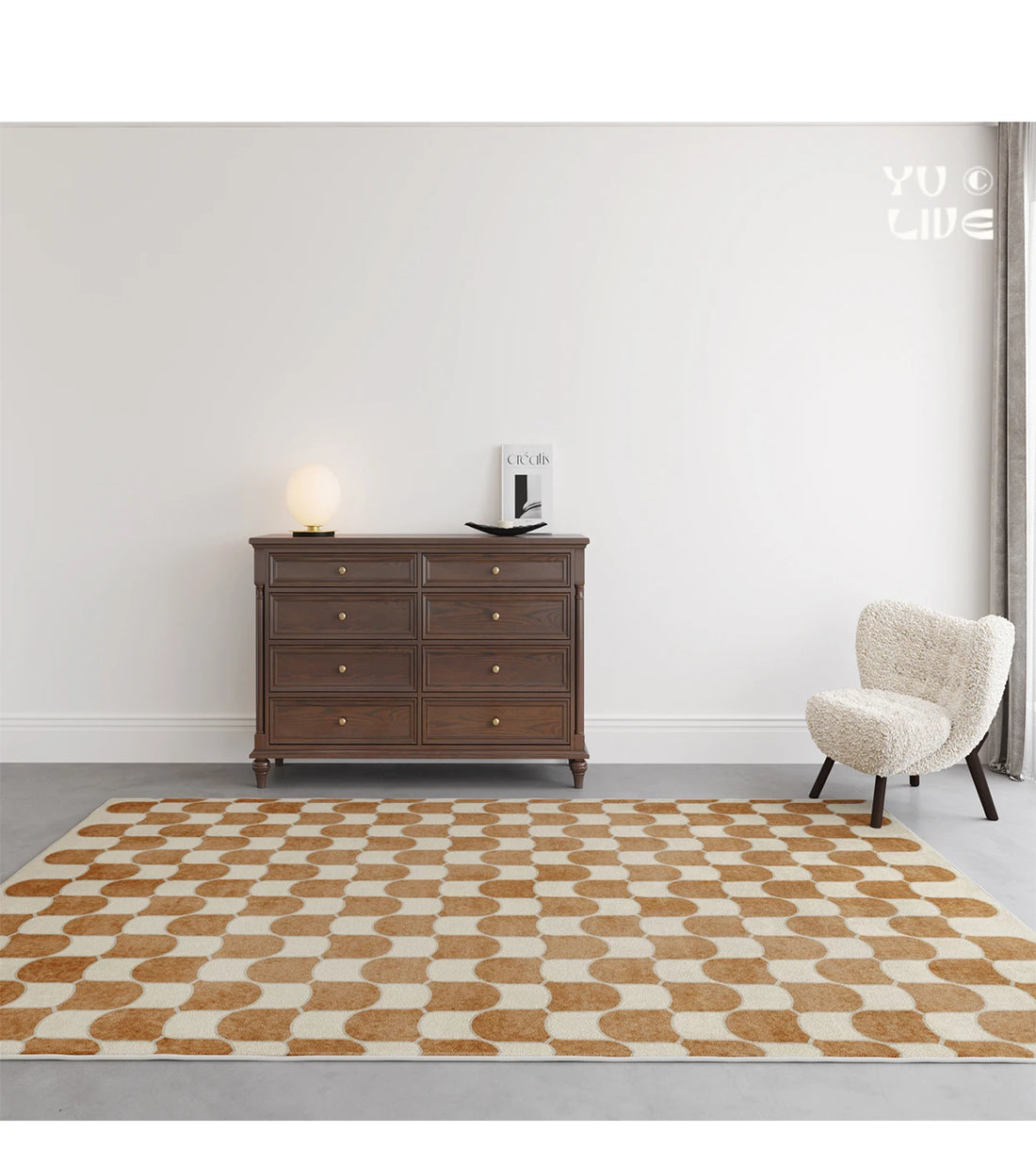 French Retro Rugs for Bedroom Checkerboard Living Room Decoration