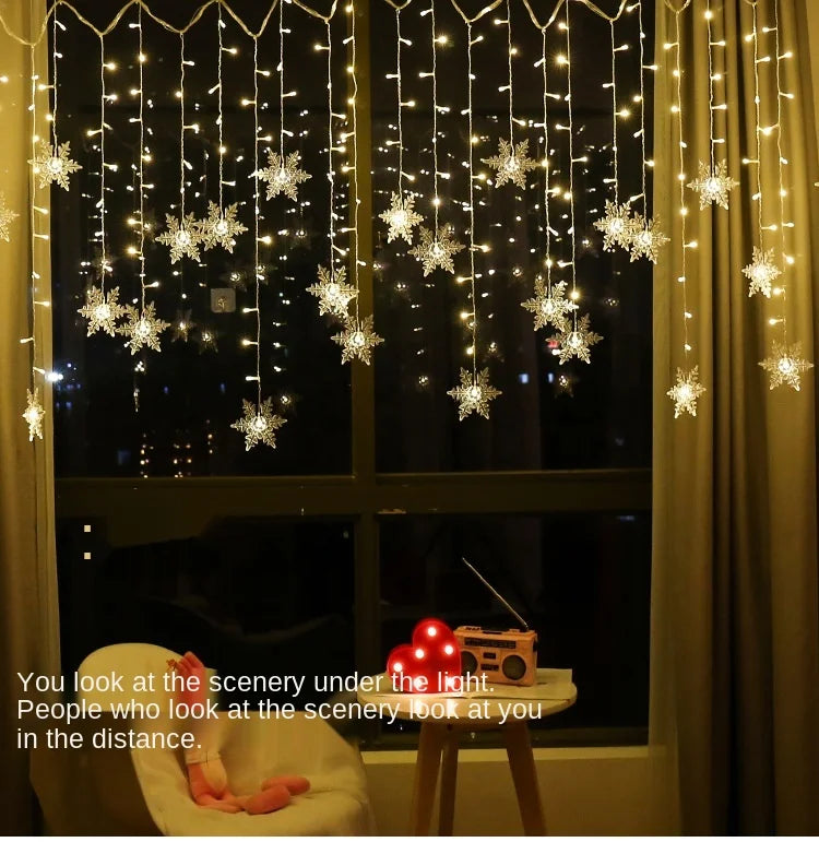 110V 220V Snowflakes  Curtain Garland